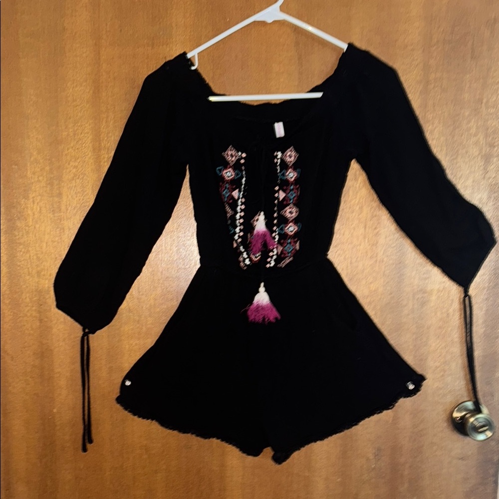 Xhilaration Black Off-Shoulder Romper